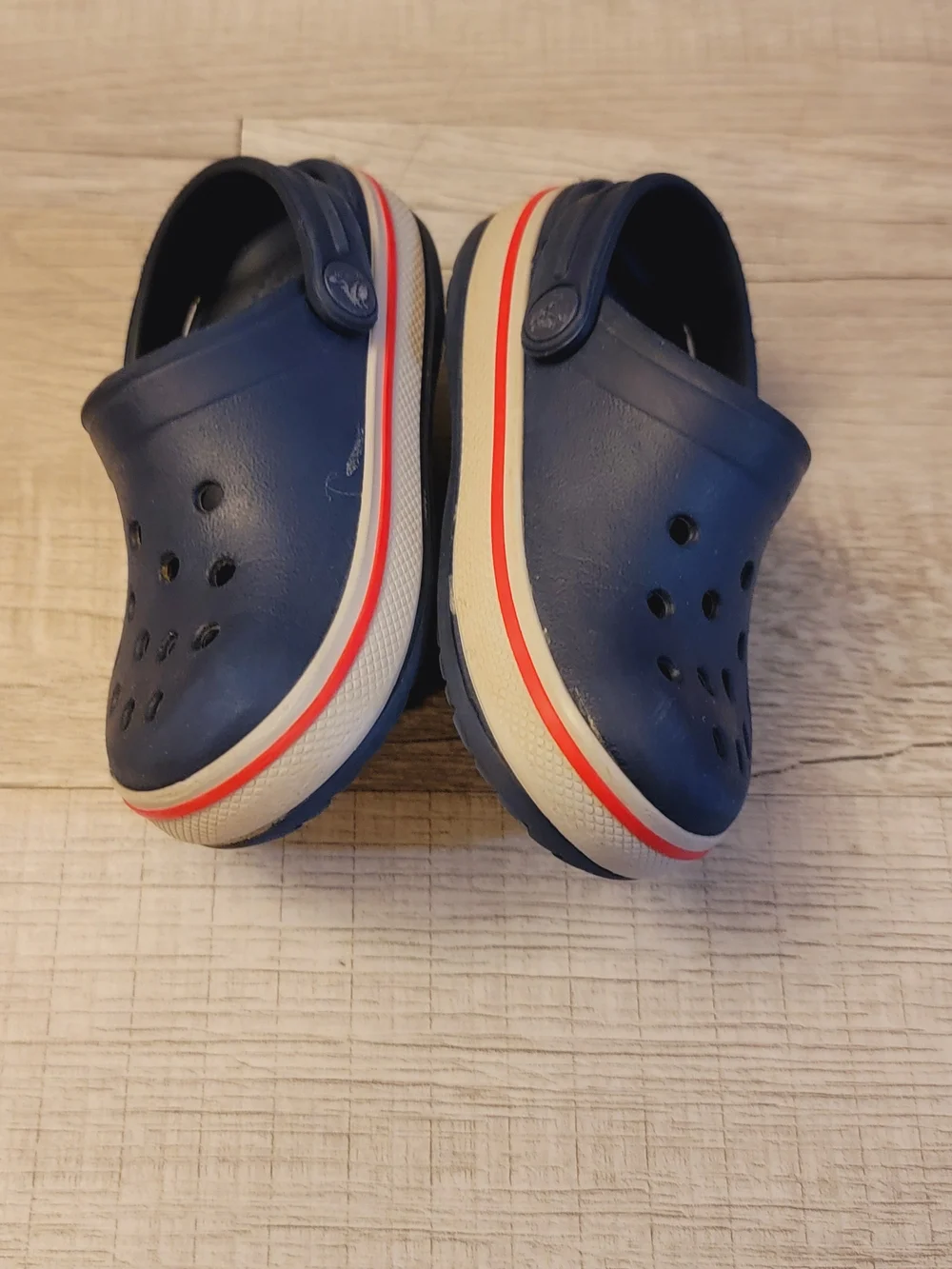 CROCS Kids Navy Blue Clogs with Red Accent